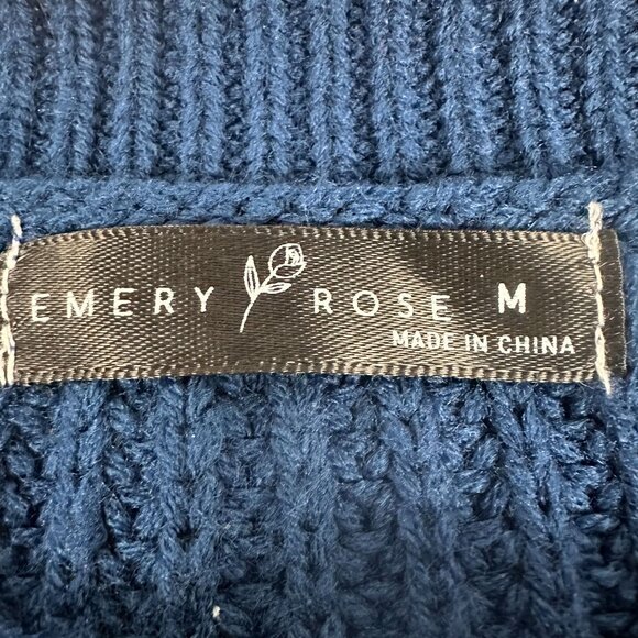 Emery Rose Womens Ribbed Knit Long Sleeve Dress Size Medium Blue - Picture 4 of 6